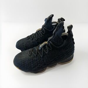 Nike LeBron 15 XV Black Gold Metallic Basketball Shoes 922811-006 US5.5Y Women 7